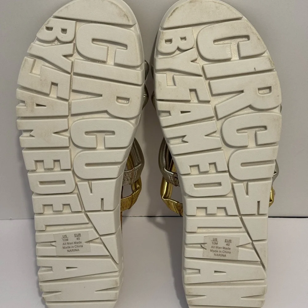 Circus by Sam Edelman Narina Strappy Silver/Gold Metallic Sandal Size 10M - Picture 9 of 11